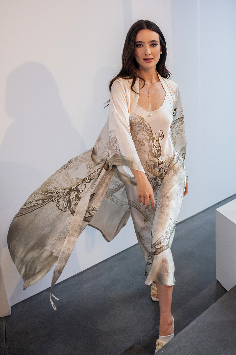 Versailles Long Robe - Christine Silk Lingerie & Loungewear