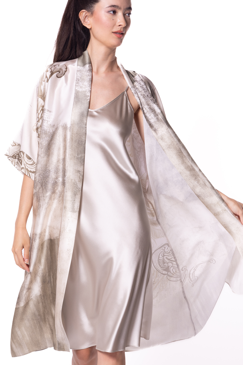 Versailles Kimono - Christine Silk Lingerie & Loungewear