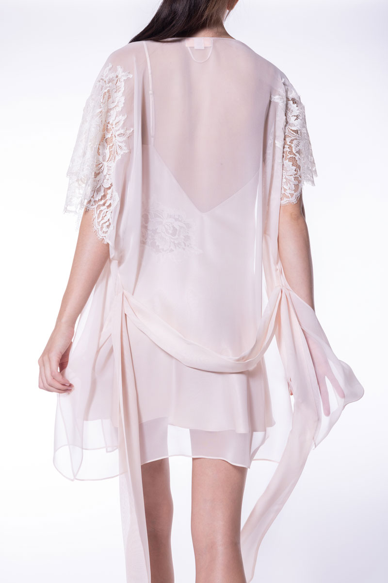 Venus Chiffon Short Wrap - Christine Silk Lingerie & Loungewear