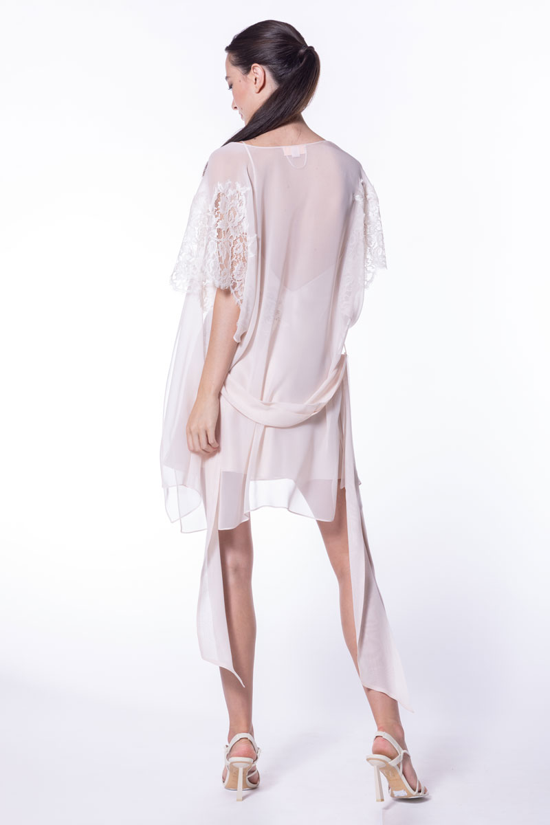 Venus Chiffon Short Wrap - Christine Silk Lingerie & Loungewear