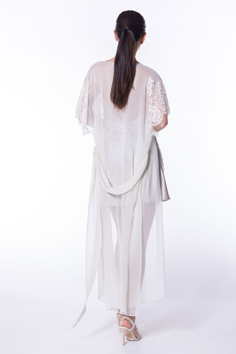 Venus Chiffon Long Wrap - Christine Silk Lingerie & Loungewear