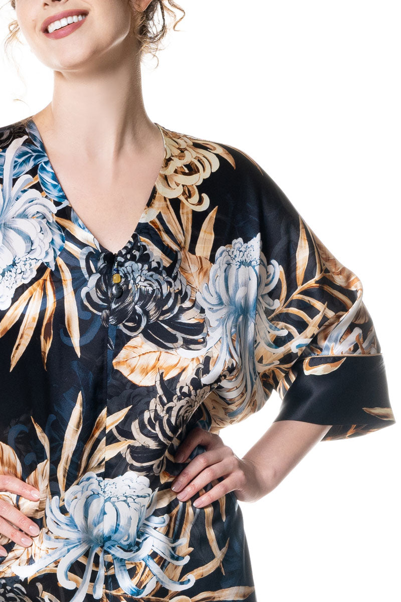 Dynasty Caftan - Christine Silk Lingerie & Loungewear