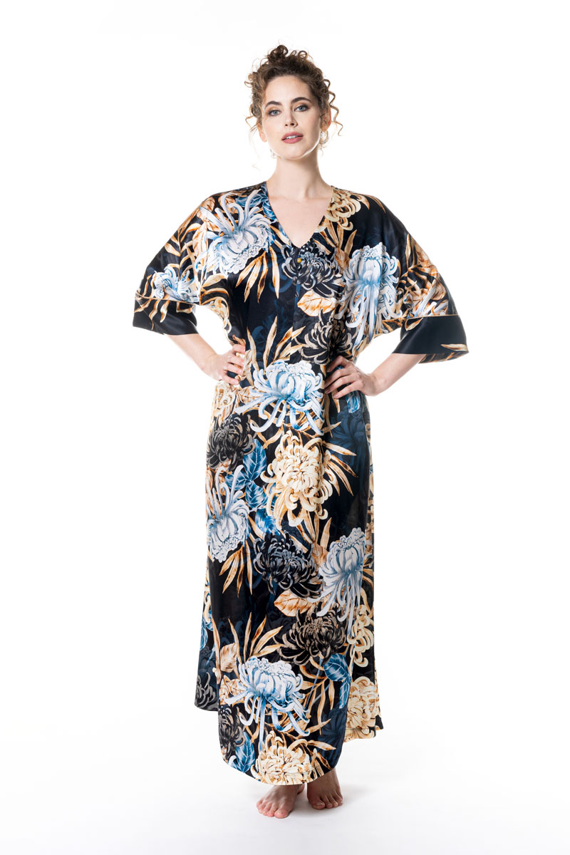 Dynasty Caftan - Christine Silk Lingerie & Loungewear