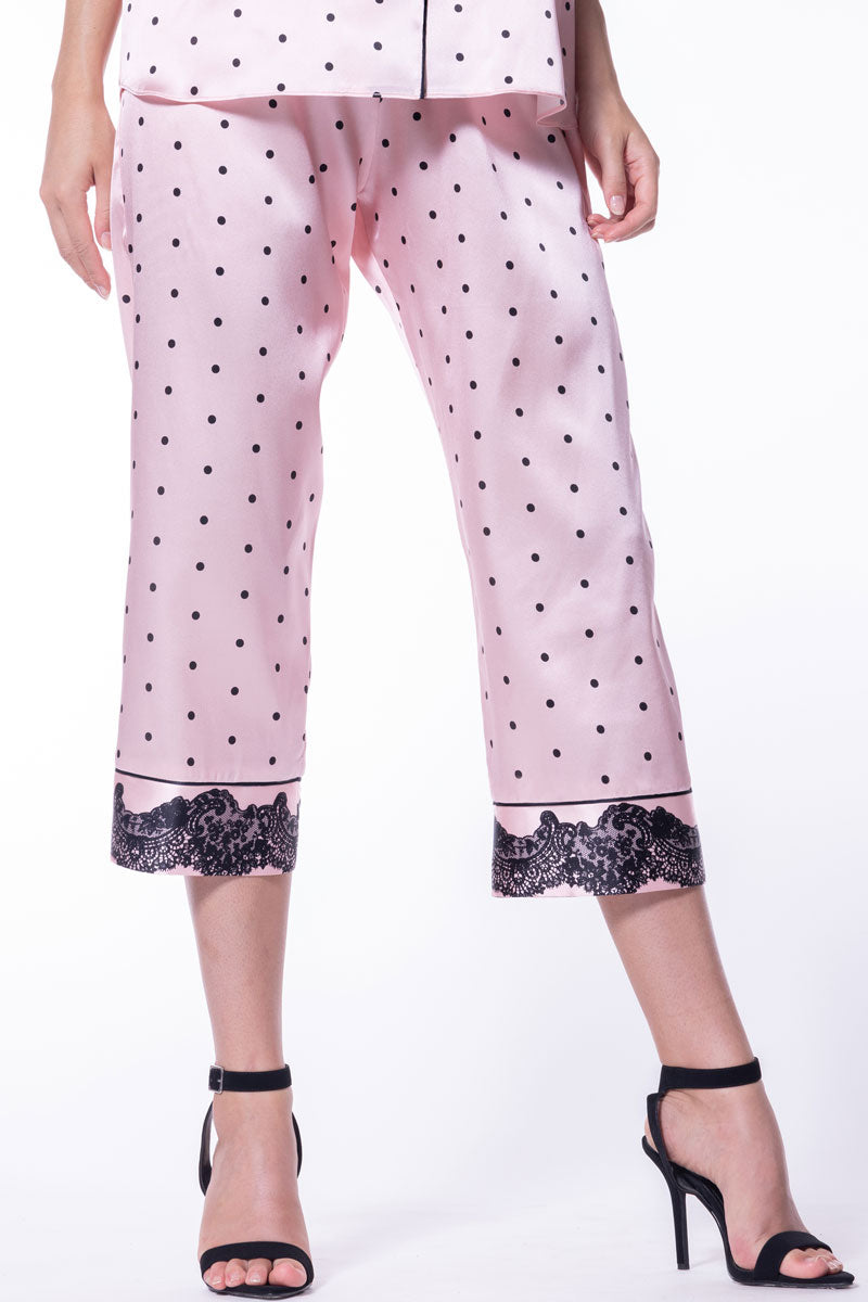 Amelie Print Cropped Pajama - Christine Silk Lingerie & Loungewear
