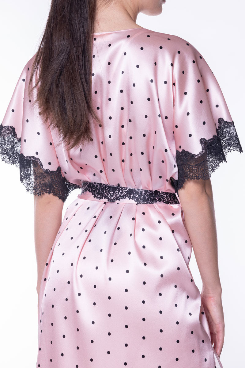 Amelie Print Long Robe - Christine Silk Lingerie & Loungewear