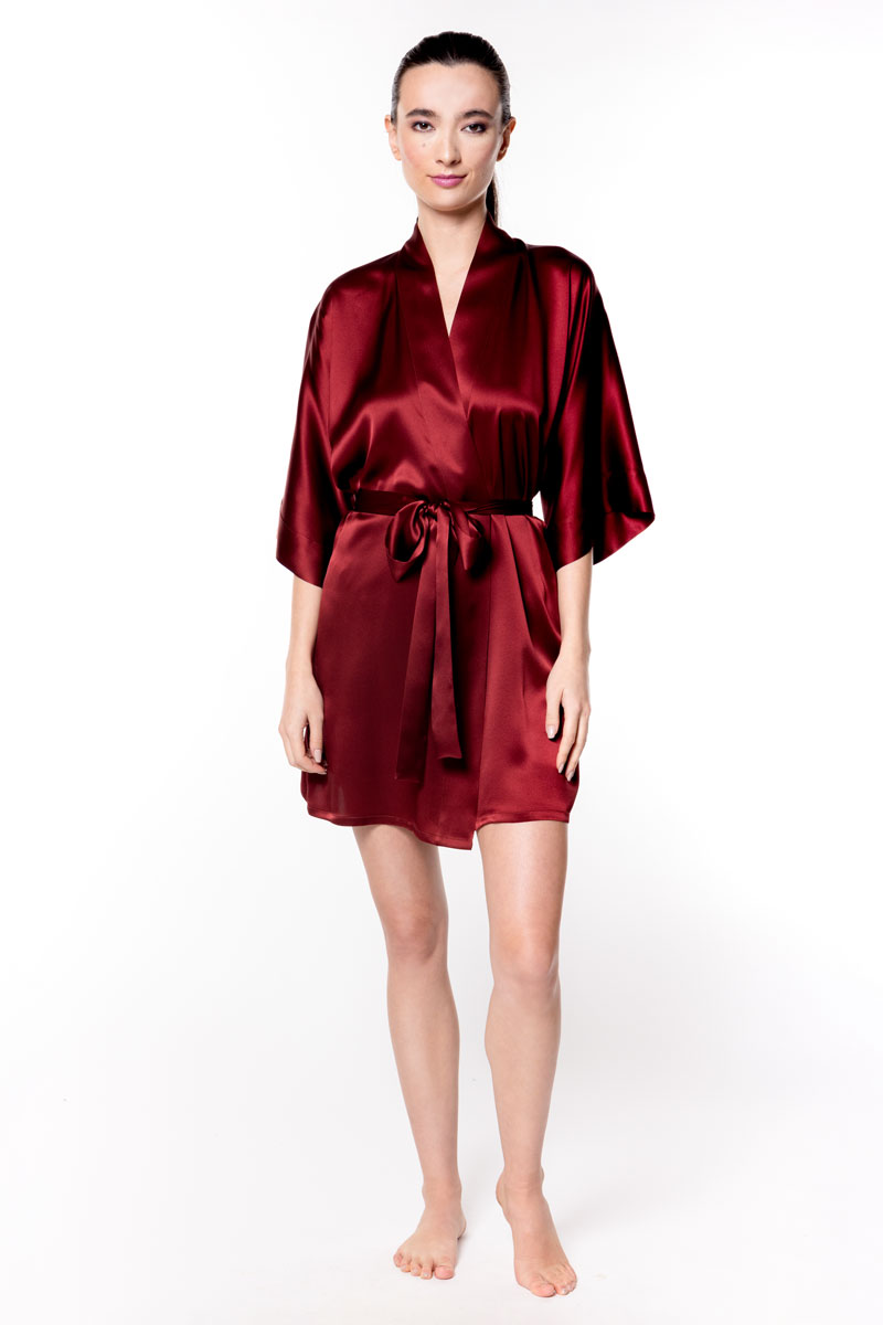 Garbo Boudoir Short Robe - Christine Silk Lingerie & Loungewear