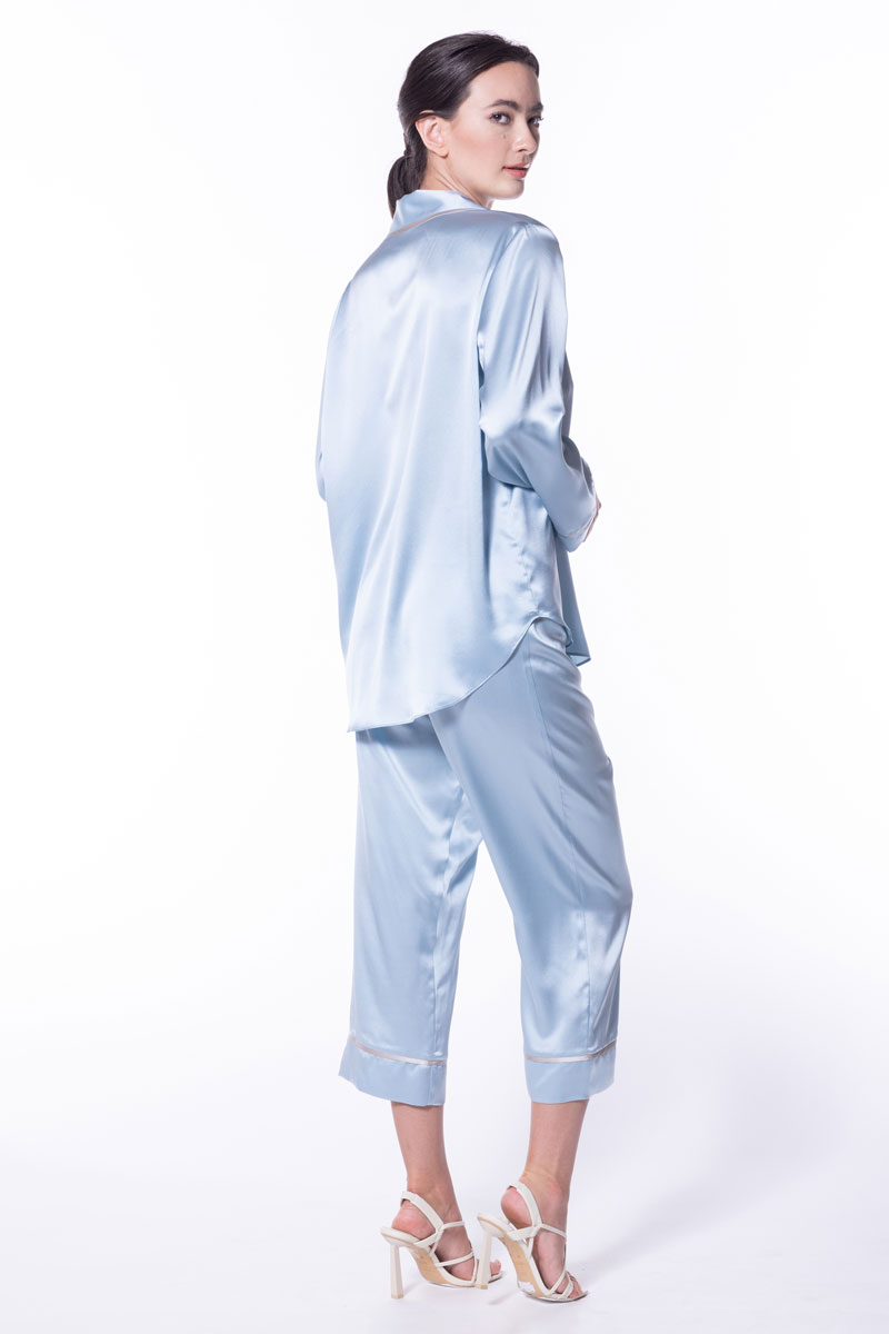 Chloe Cropped Pajama - Christine Silk Lingerie & Loungewear