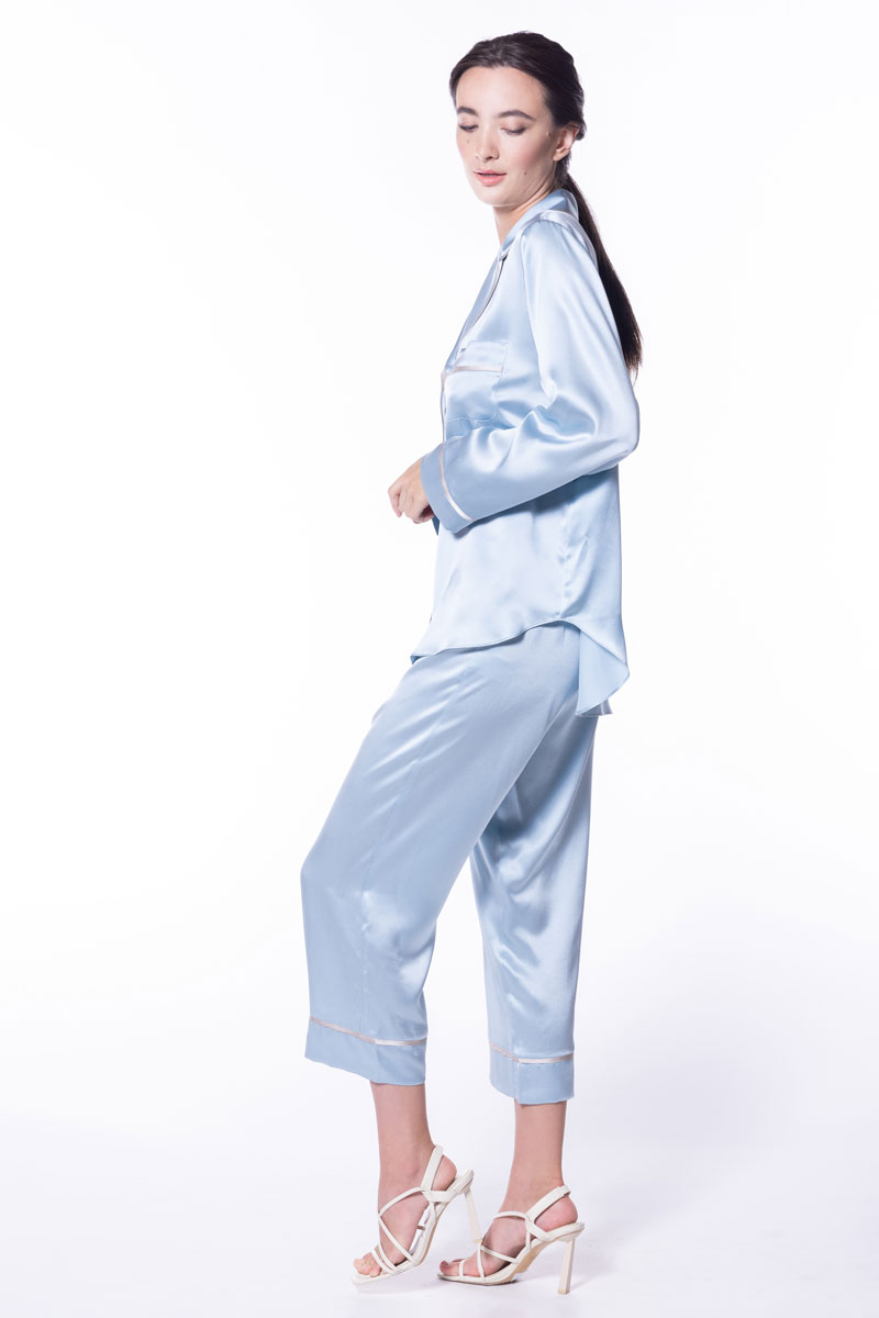 Chloe Cropped Pajama - Christine Silk Lingerie & Loungewear