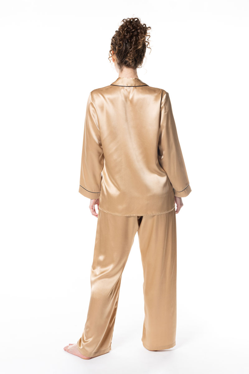 Classic Pajama - Liquid Gold - Christine Silk Lingerie & Loungewear