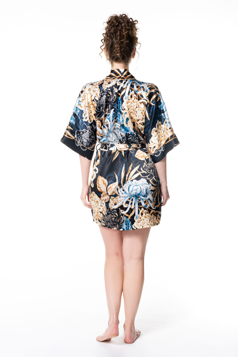 Dynasty Short Robe - Christine Silk Lingerie & Loungewear