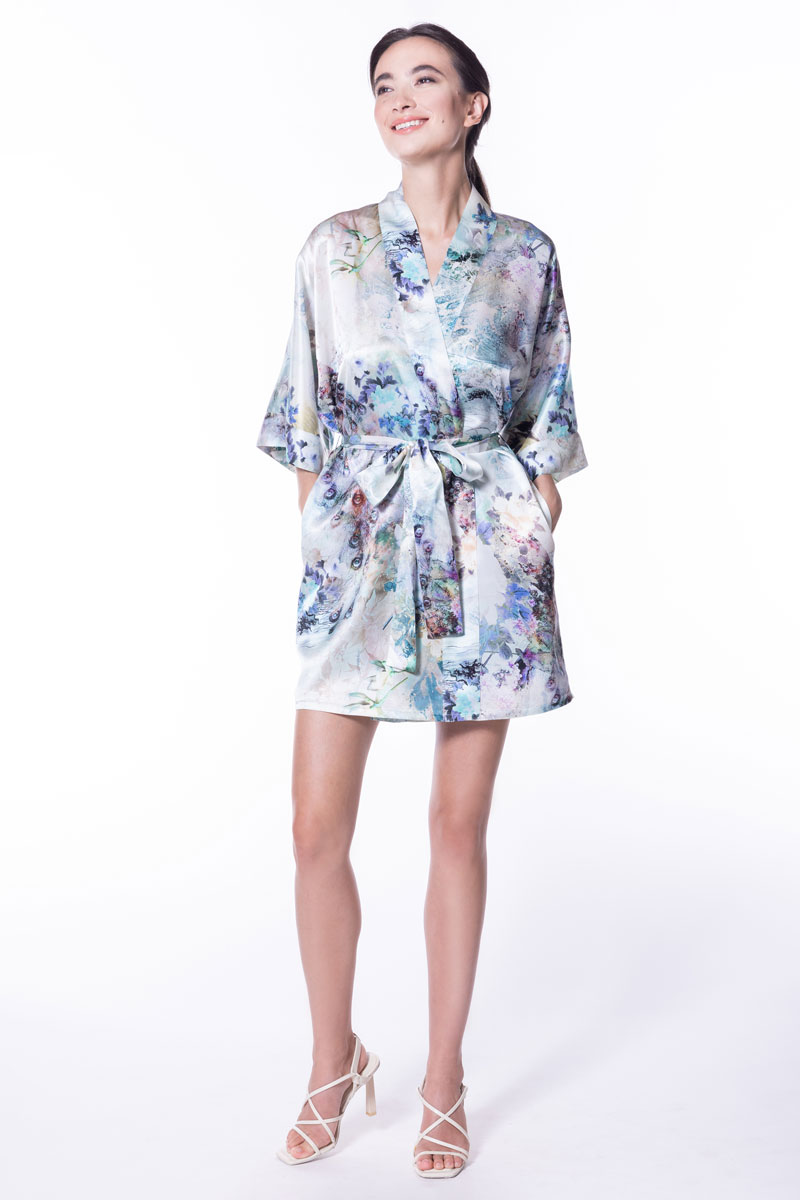Enchanted Short Robe - Christine Silk Lingerie & Loungewear