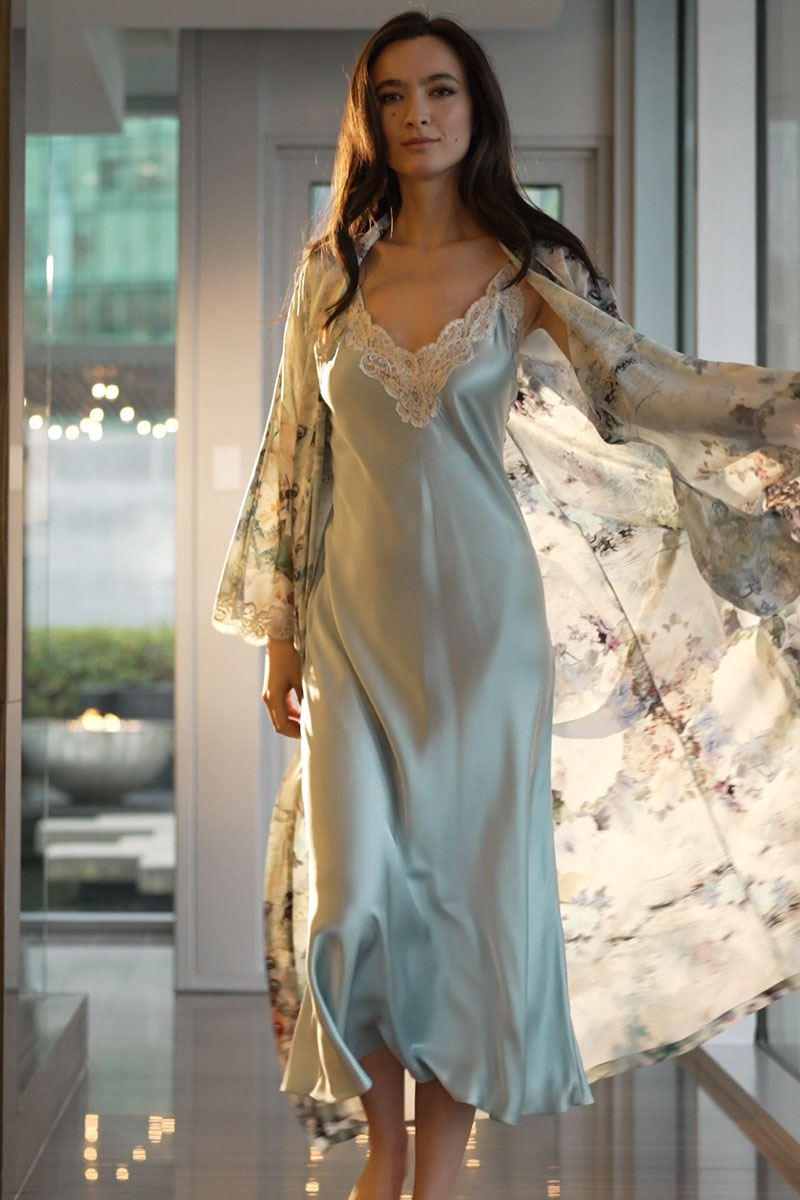 Enchanted Long Robe - Christine Silk Lingerie & Loungewear