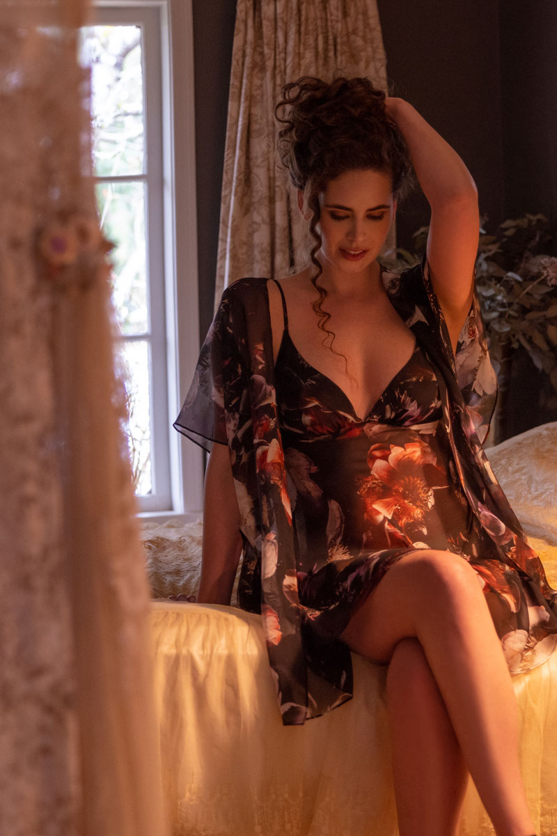 Moonlight Chiffon Babydoll Chemise - Christine Silk Lingerie & Loungewear