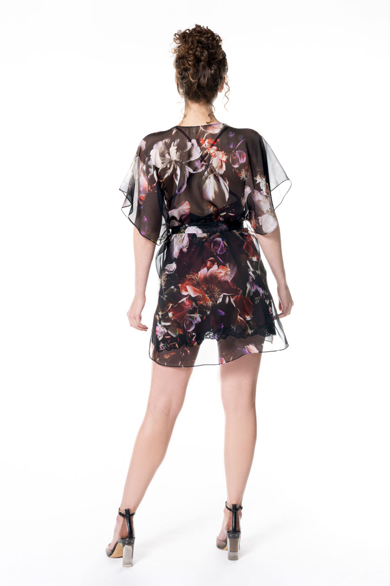 Moonlight Chiffon Short Cover - Christine Silk Lingerie & Loungewear