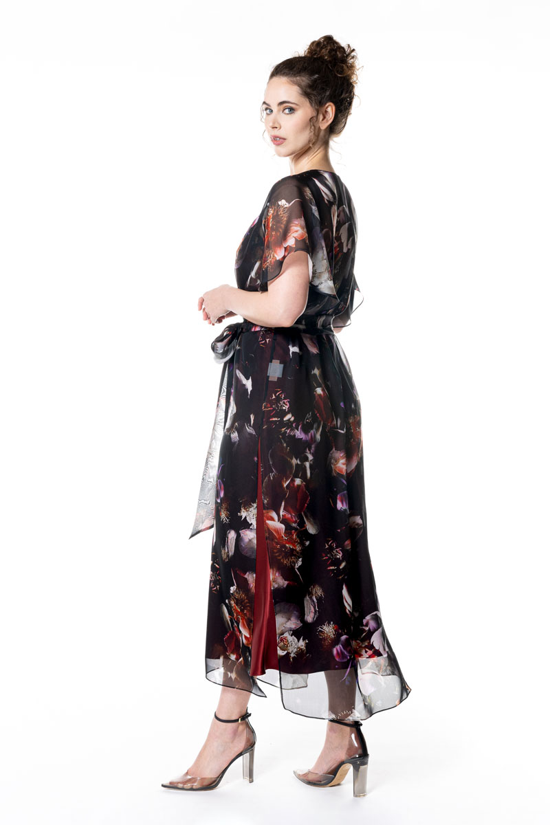 Moonlight Chiffon Long Cover - Christine Silk Lingerie & Loungewear