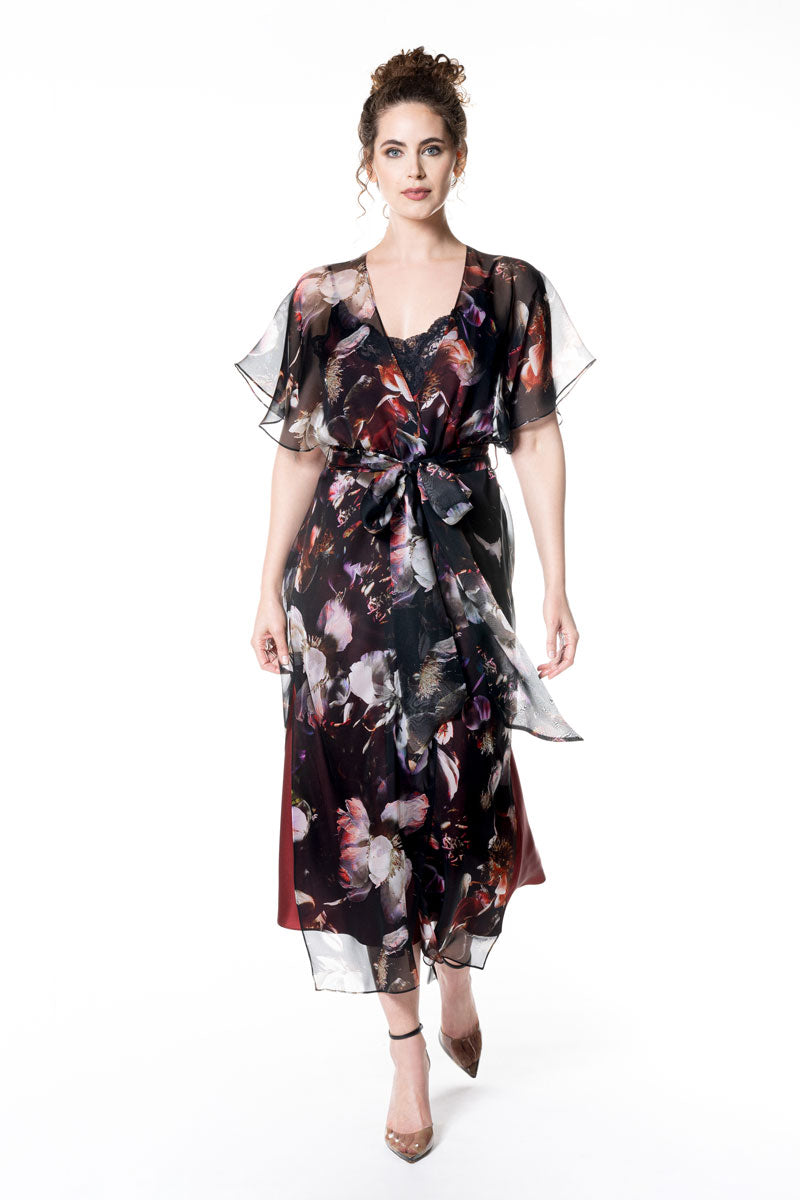 Moonlight Chiffon Long Cover - Christine Silk Lingerie & Loungewear