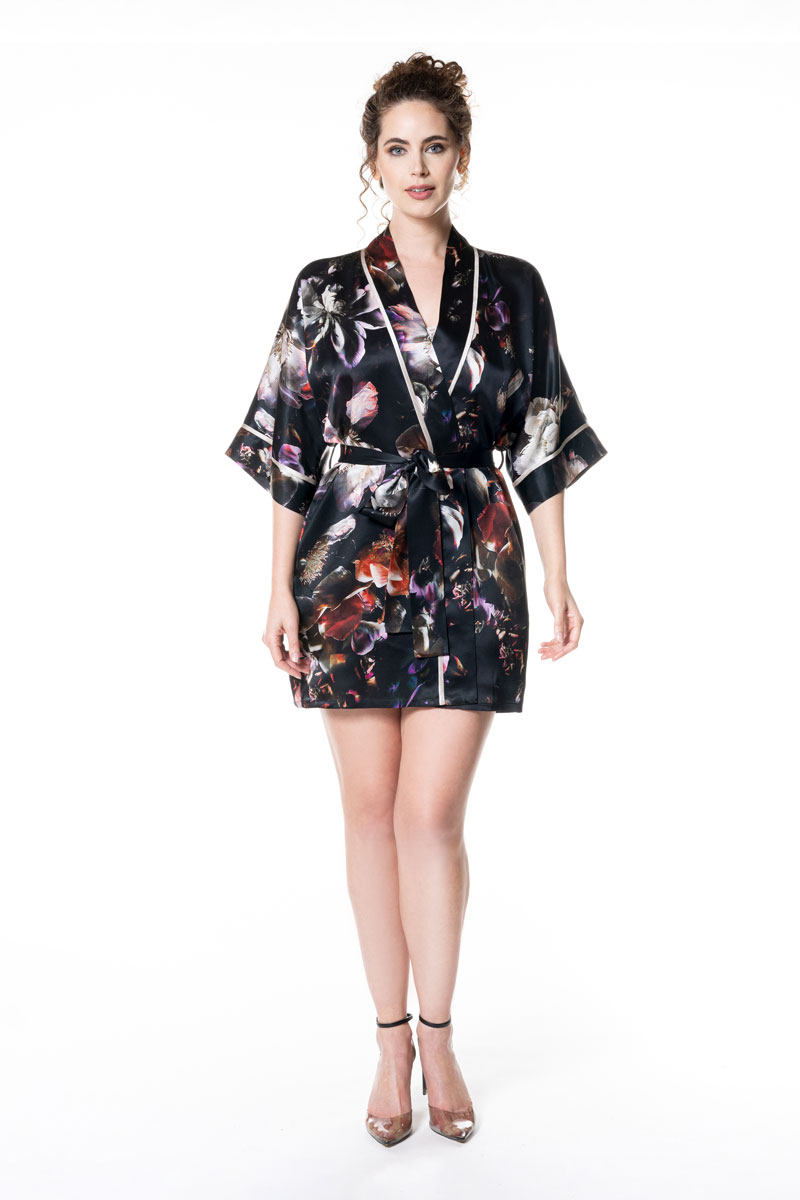Moonlight Short Robe - Christine Silk Lingerie & Loungewear