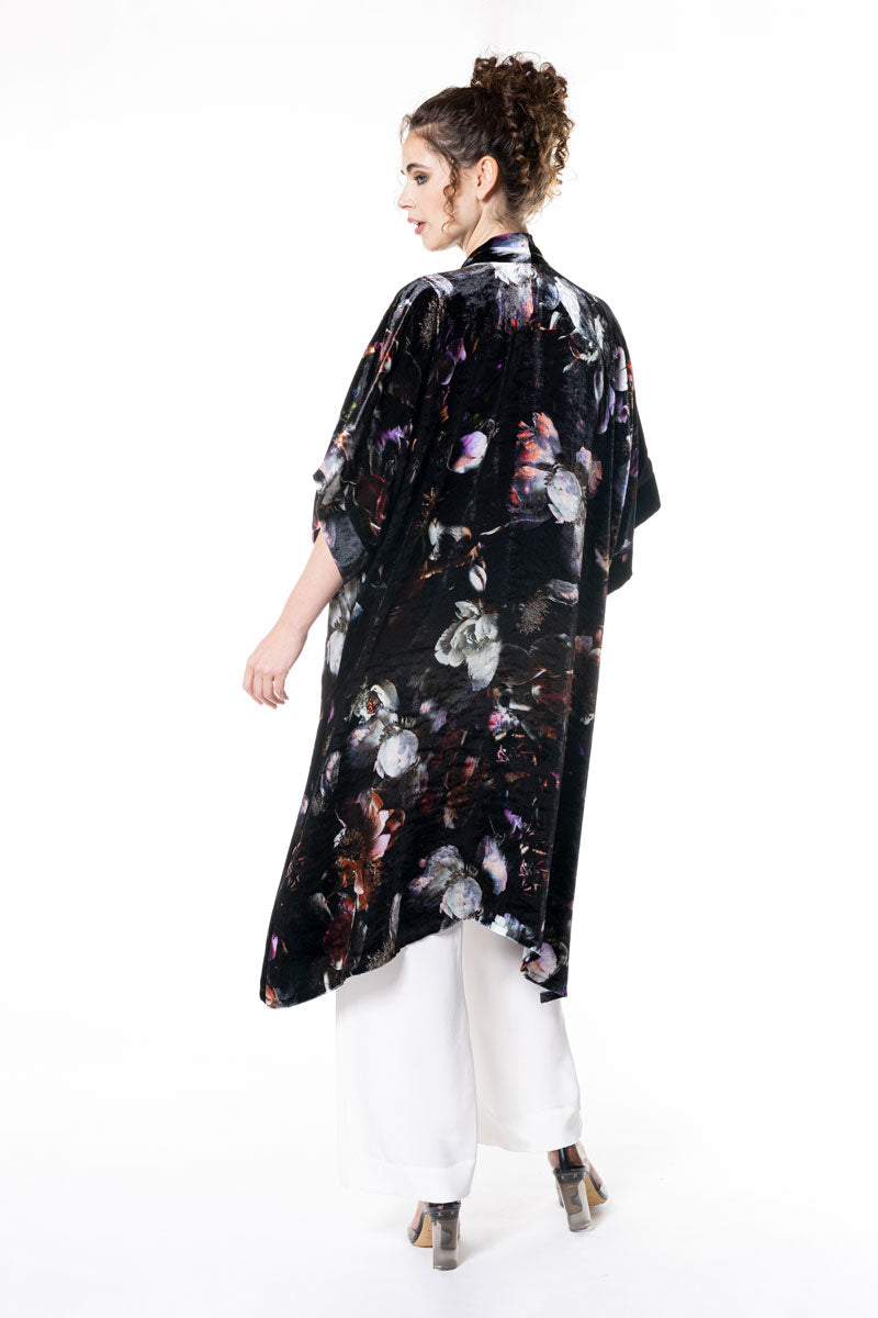 Moonlight Velvet Kimono - Christine Silk Lingerie & Loungewear
