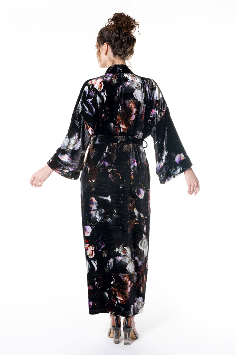 Moonlight Velvet Long Robe - Christine Silk Lingerie & Loungewear