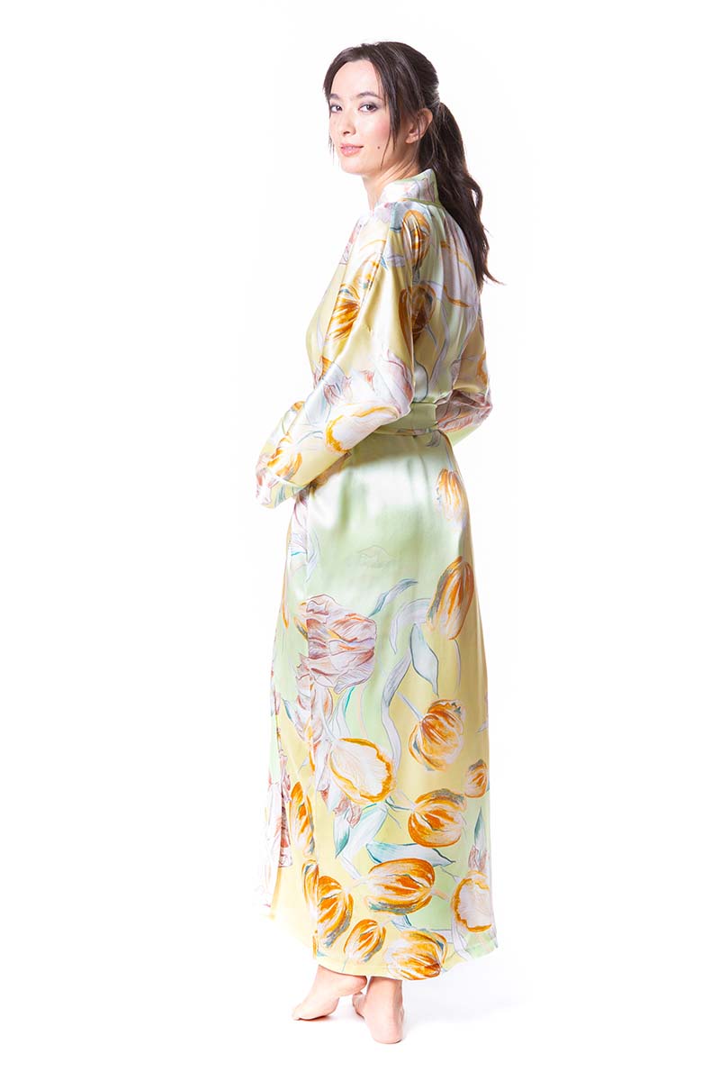 Avignon Long Robe - Christine Silk Lingerie & Loungewear