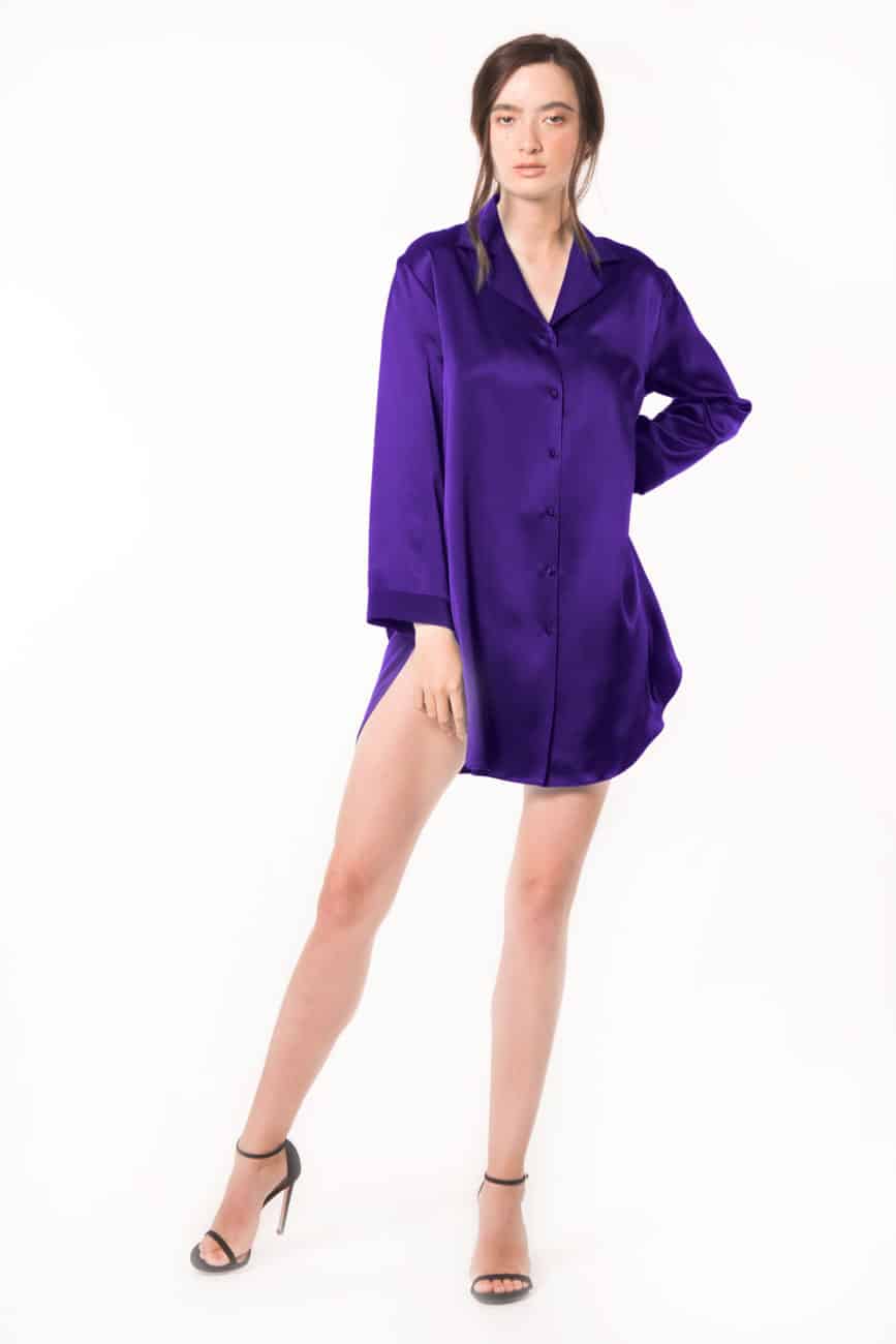 Garbo Nightshirt - Christine Silk Lingerie & Loungewear