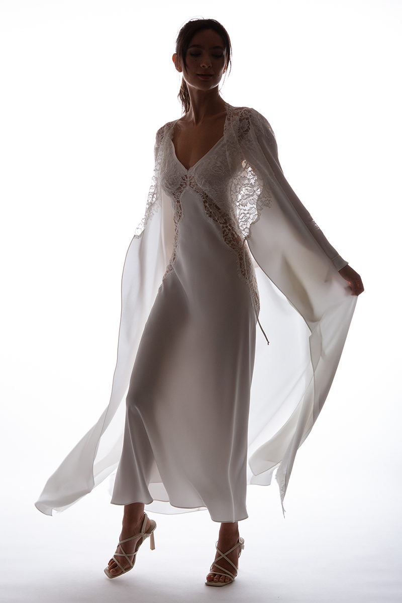 Goddess Luxe Crepe Long Robe - Christine Silk Lingerie & Loungewear