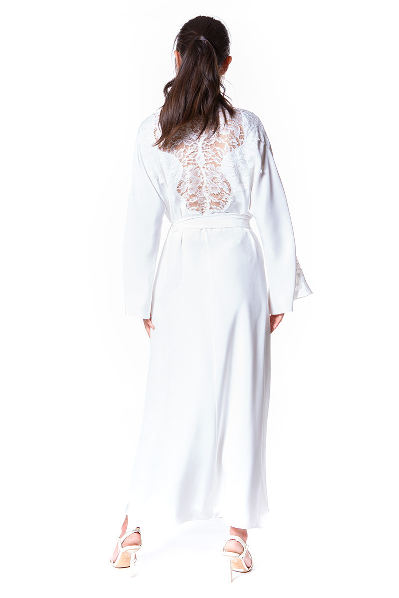Goddess Luxe Crepe Long Robe - Christine Silk Lingerie & Loungewear