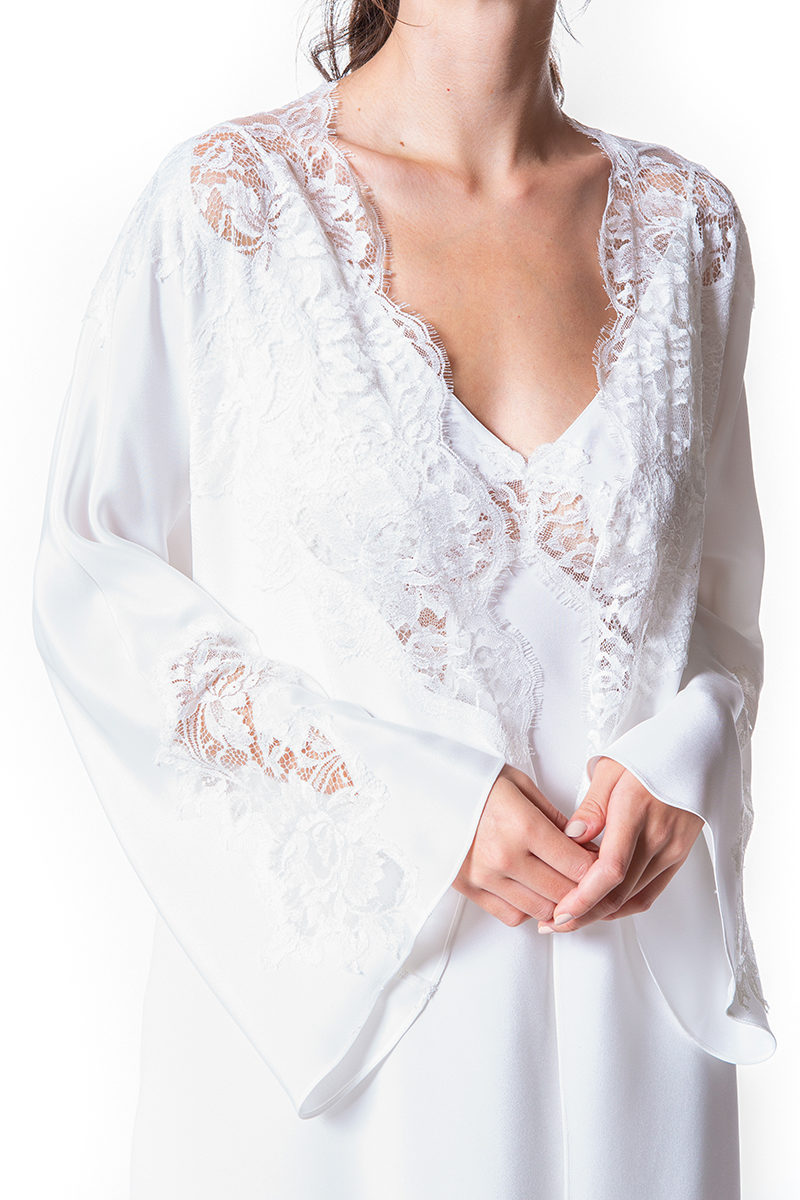 Goddess Luxe Crepe Long Robe - Christine Silk Lingerie & Loungewear