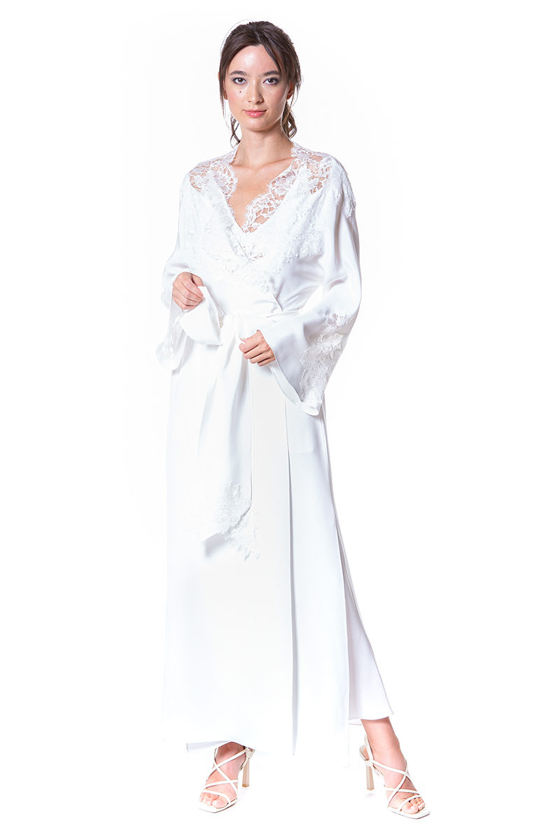 Goddess Luxe Crepe Long Robe - Christine Silk Lingerie & Loungewear
