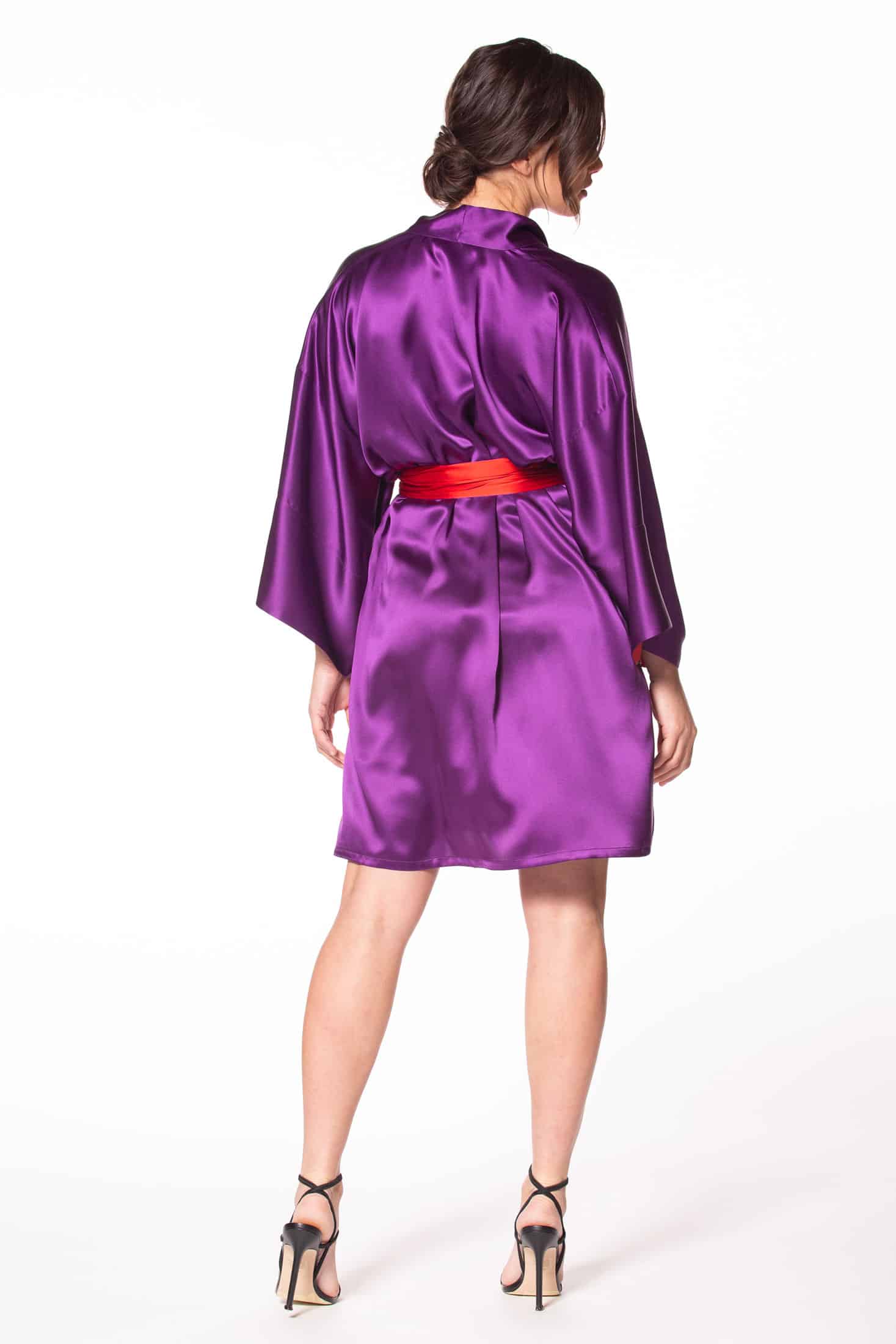 Moulin Rouge Short Robe - Christine Silk Lingerie & Loungewear