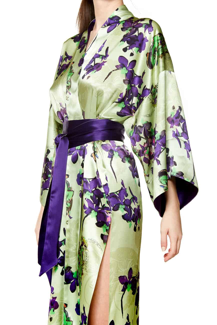 Pagoda Long Robe - Christine Silk Lingerie & Loungewear