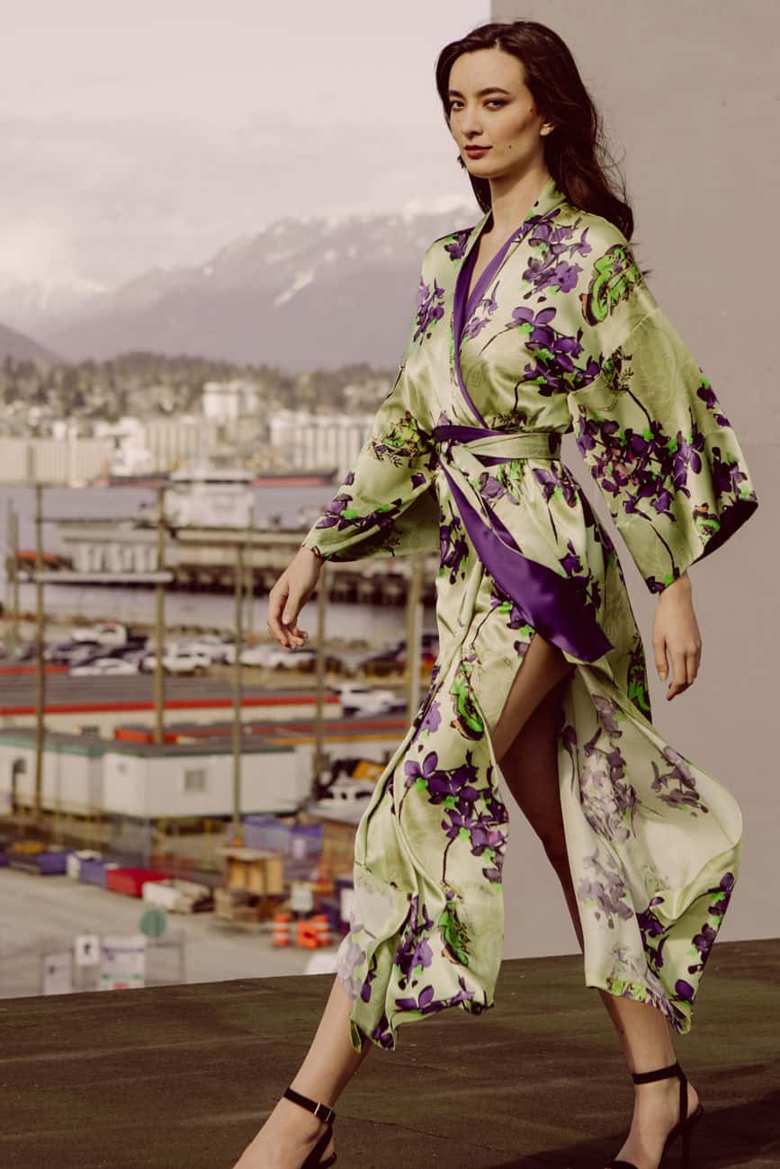 Pagoda Long Robe - Christine Silk Lingerie & Loungewear