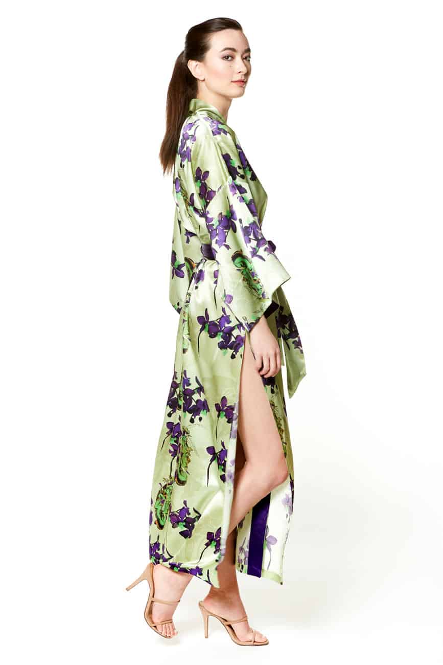 Pagoda Long Robe - Christine Silk Lingerie & Loungewear