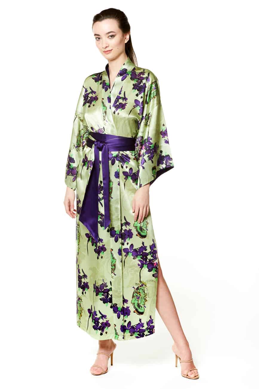 Pagoda Long Robe - Christine Silk Lingerie & Loungewear