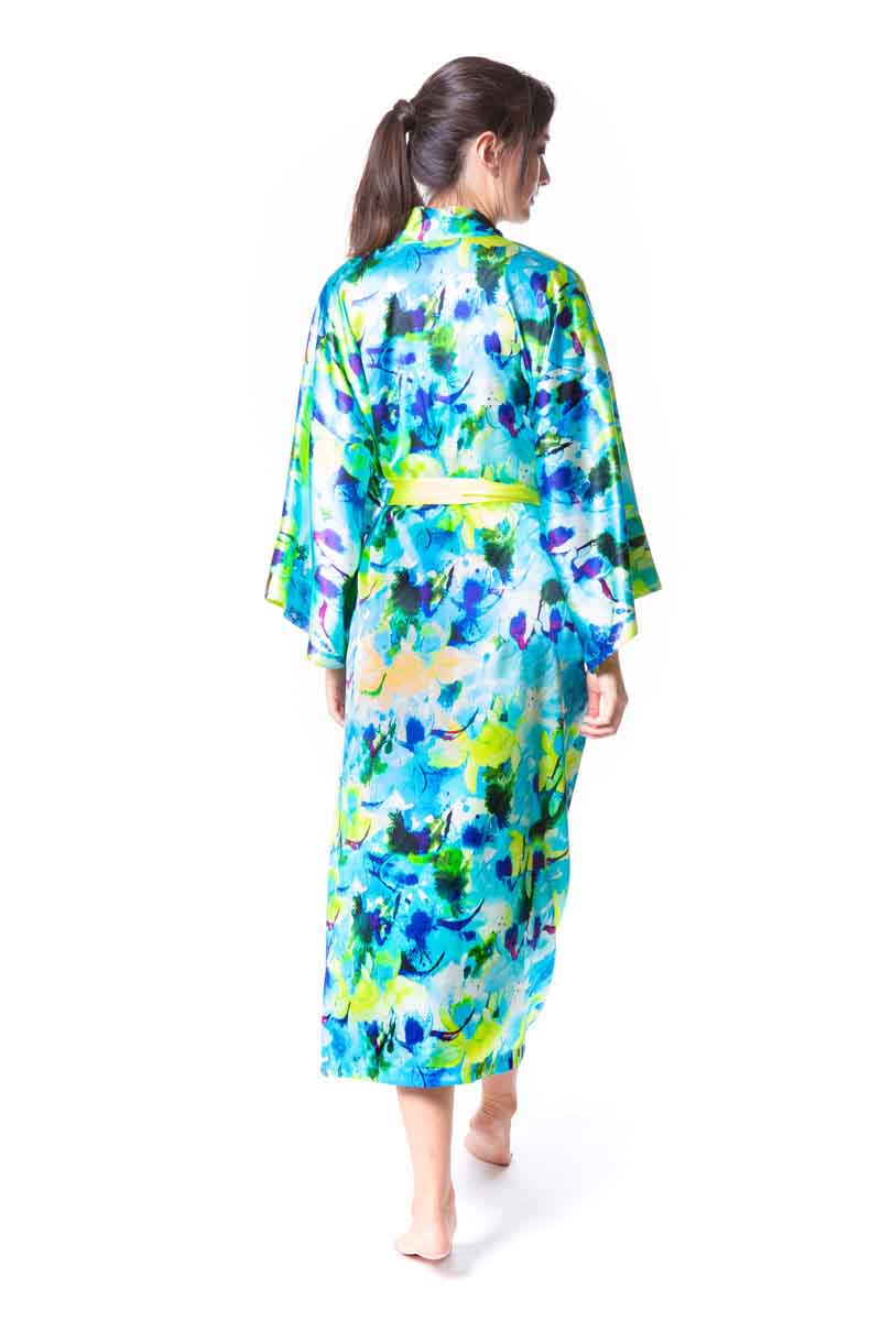 Seascape Long Robe - Christine Silk Lingerie & Loungewear