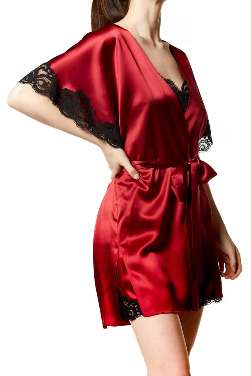 Valentina Short Wrap - Christine Silk Lingerie & Loungewear