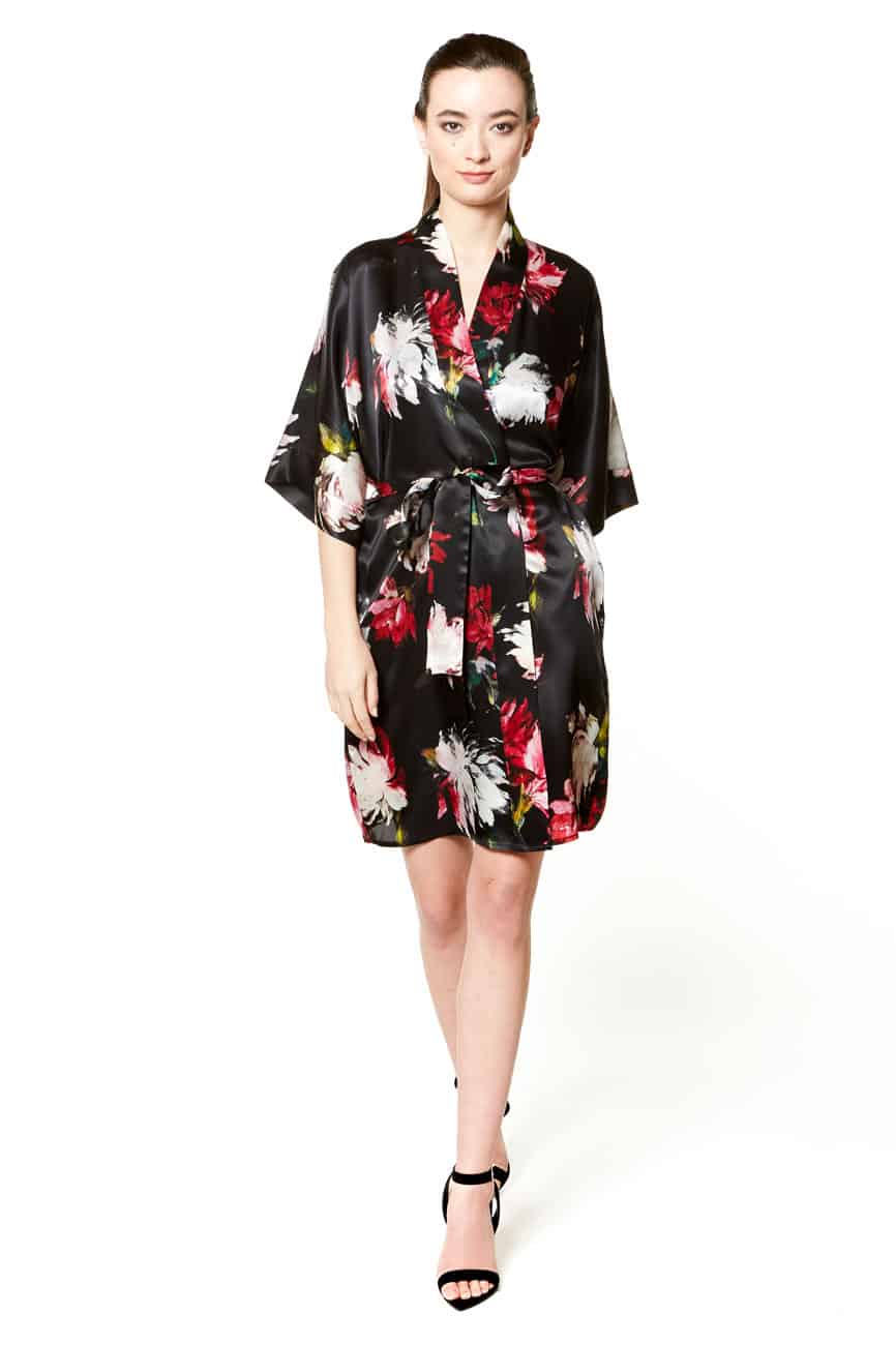 Valentina Short Robe - Christine Silk Lingerie & Loungewear