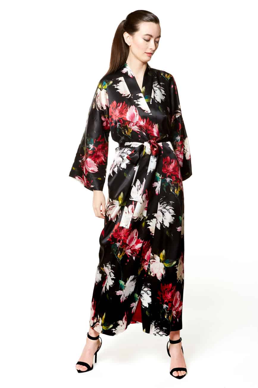 Valentina Long Robe - Christine Silk Lingerie & Loungewear