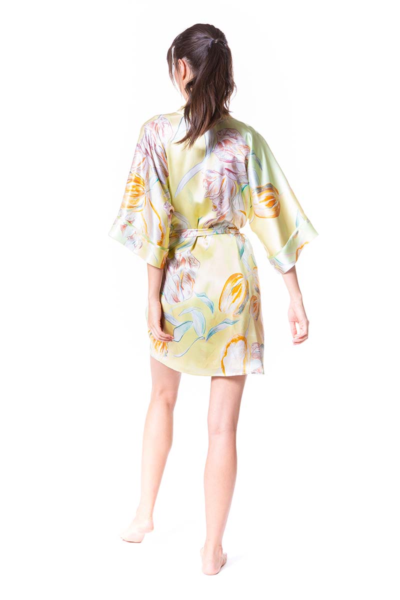 Avignon Short Robe - Christine Silk Lingerie & Loungewear