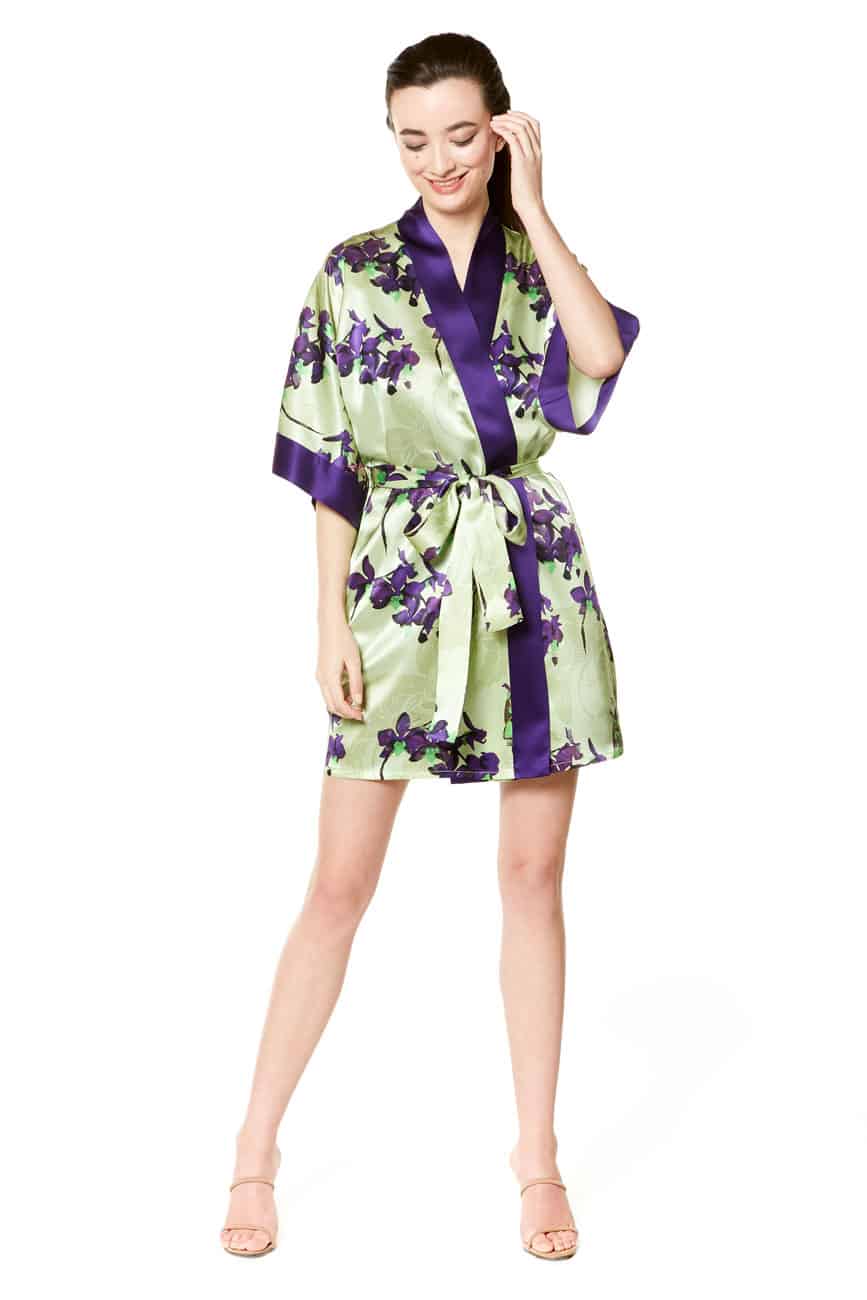 Pagoda Short Robe - Christine Silk Lingerie & Loungewear