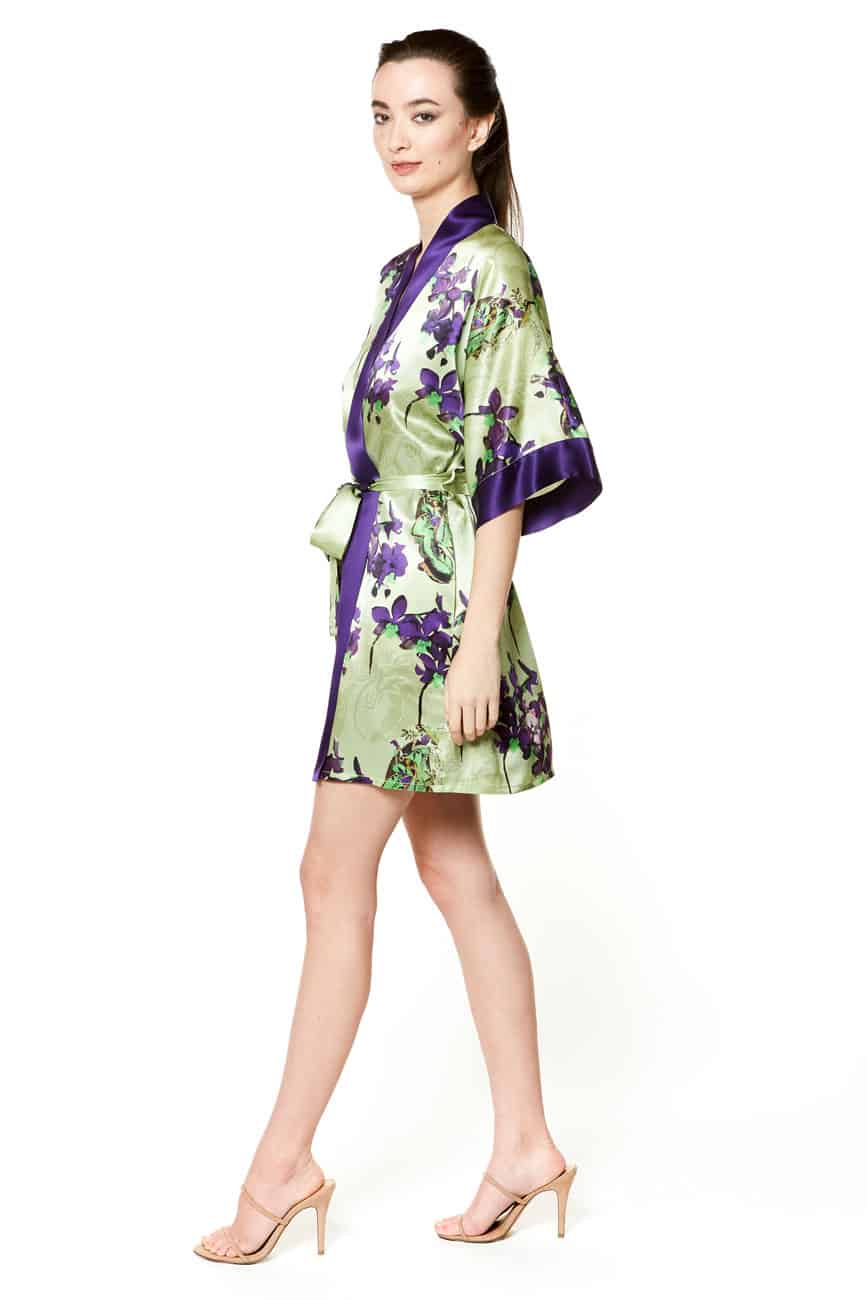 Pagoda Short Robe - Christine Silk Lingerie & Loungewear