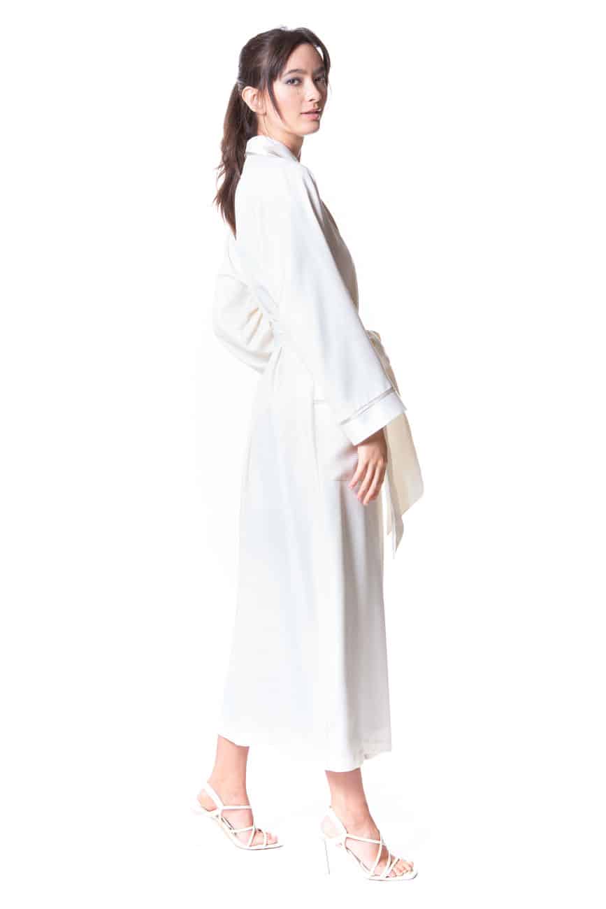 Silk Waffle Long Robe - Christine Silk Lingerie & Loungewear