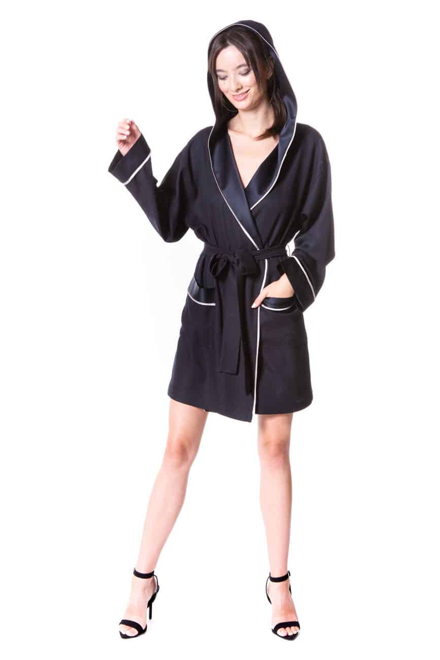 Silk Waffle Hoodie - Christine Silk Lingerie & Loungewear
