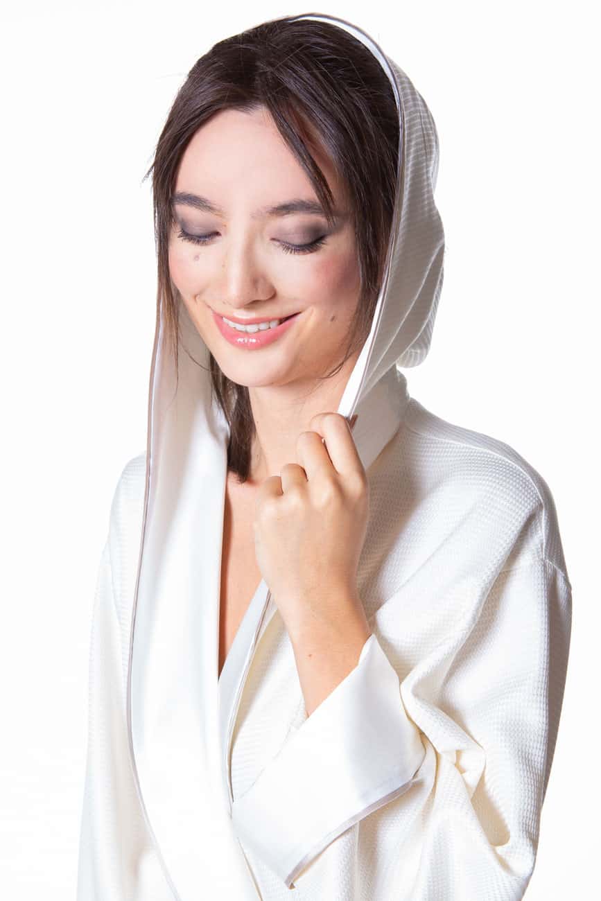 Silk Waffle Hoodie - Christine Silk Lingerie & Loungewear