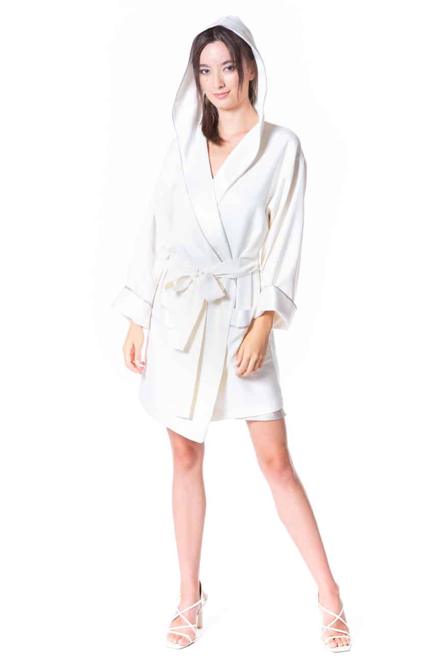 Silk Waffle Hoodie - Christine Silk Lingerie & Loungewear