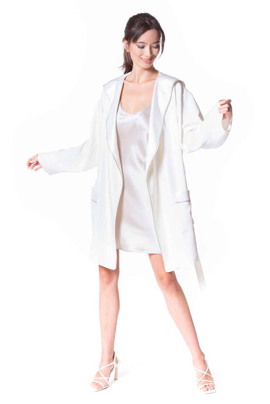 Silk Waffle Hoodie - Christine Silk Lingerie & Loungewear
