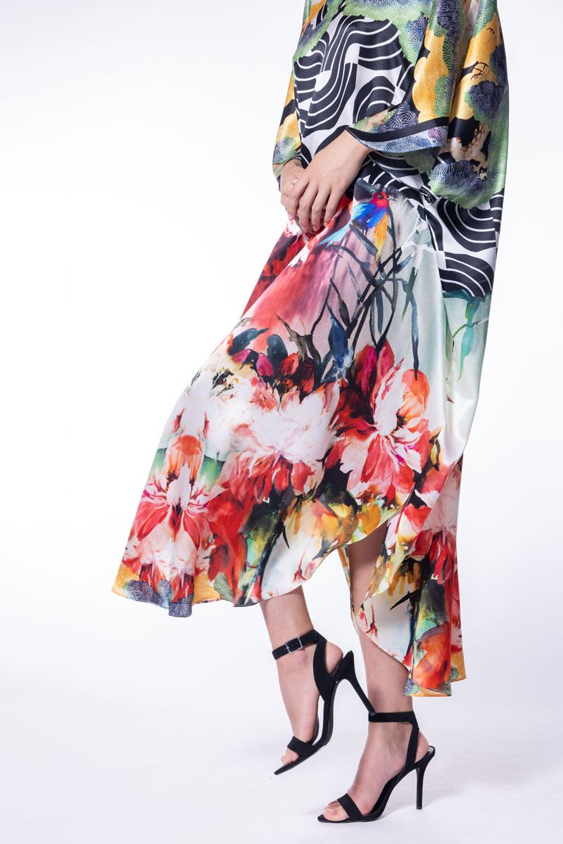 Sakura Caftan - Christine Silk Lingerie & Loungewear