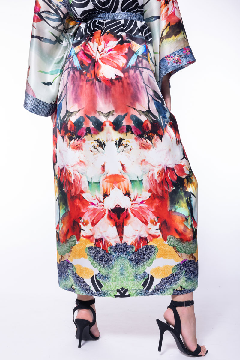 Sakura Long Robe - Christine Silk Lingerie & Loungewear