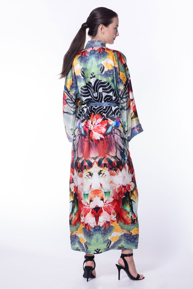 Sakura Long Robe - Christine Silk Lingerie & Loungewear