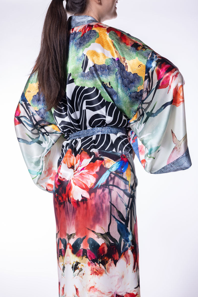 Sakura Long Robe - Christine Silk Lingerie & Loungewear
